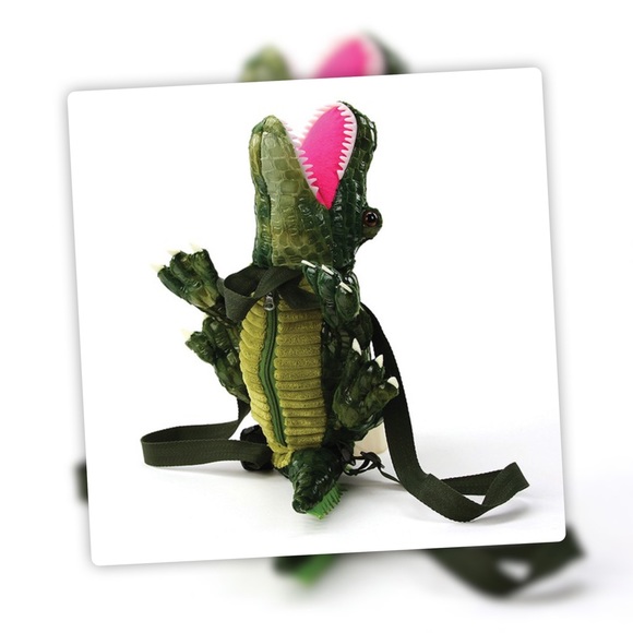 RESTOCK Kid Pleaser Green Magical Alligator Cute Plush 3D Backpack Bag - Picture 8 of 16